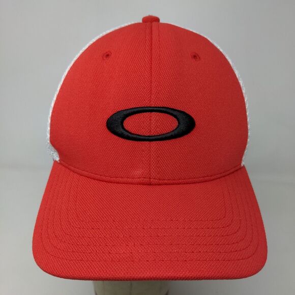 A-Flex Men's Fitted Mesh Back Hat Red White Size L/XL Embroidered O Logo - Picture 3 of 13